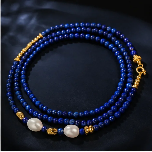 Natural Lapis Lazuli Bead Convertible Necklace & Bracelet