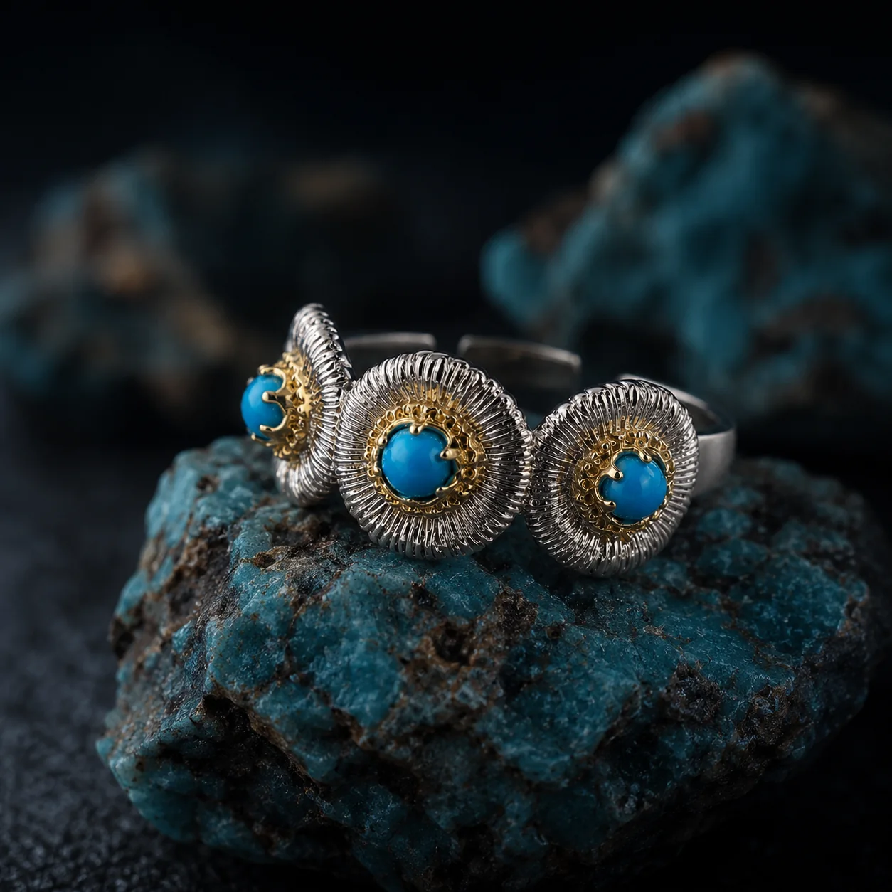 Turquoise Daisy Ring