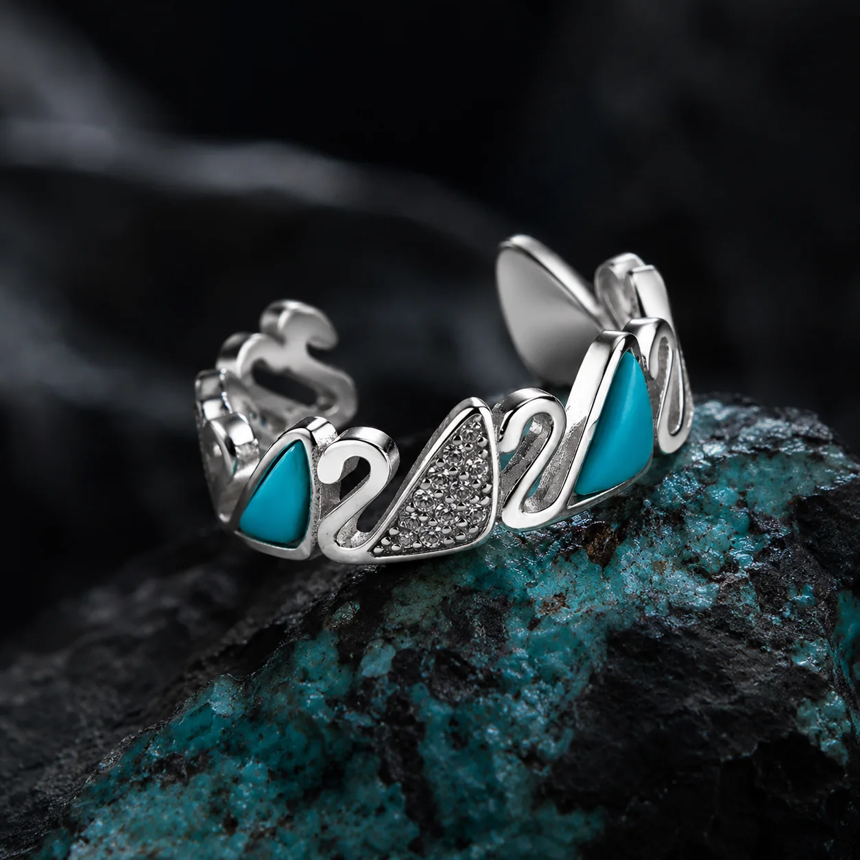 Natural Turquoise Adjustable Ring